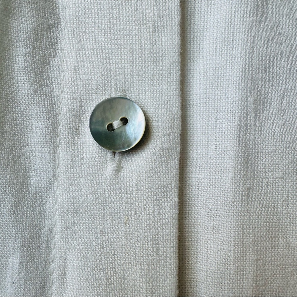 Vince Classic White linen blend Button-Up Shirt size M - Picture 11 of 16